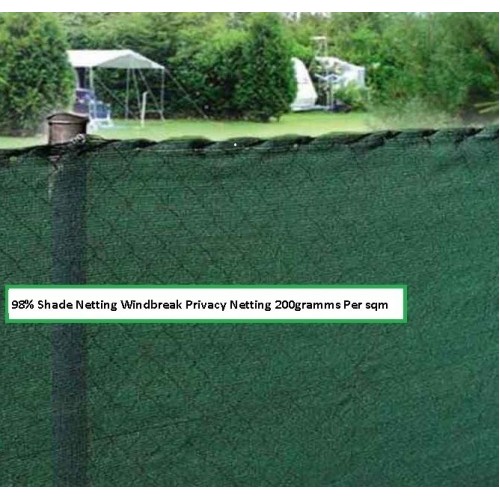 98% Shade Netting Brown 1m x 50m for Privacy Screening Windbreak Garden Fence 