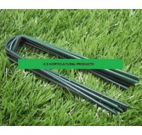 GREEN GALVANIZED STEEL ARTIFICAL GRASS STAPLES / PEGS / PINS 150mm x 30mm x 150mm