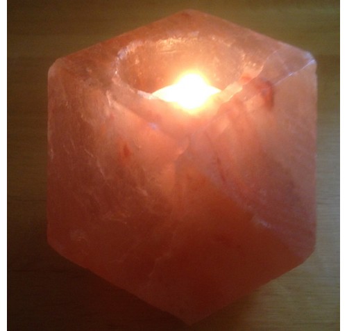 HIMALAYAN ROCK SALT CANDLE TEALIGHT HOLDER (DIAMOND) DESIGN
